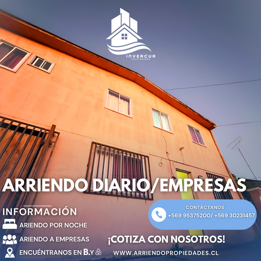 Arriendo diario y para empresas Residencial Rosario, CuricÃ³