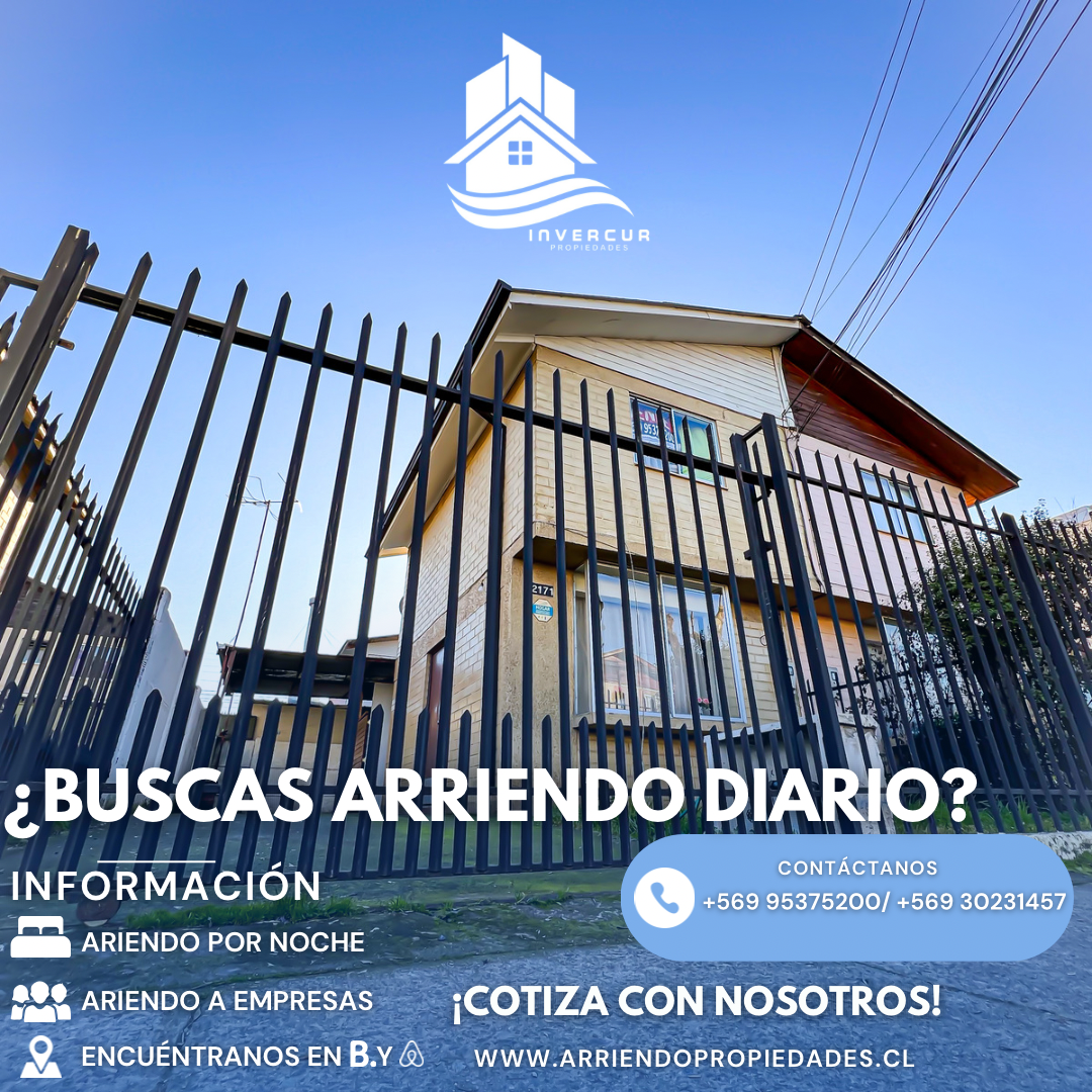 Arriendo diario y para empresas casa Conavicop, CuricÃ³ 